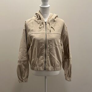 She + Sky Beige Bomber Jacket